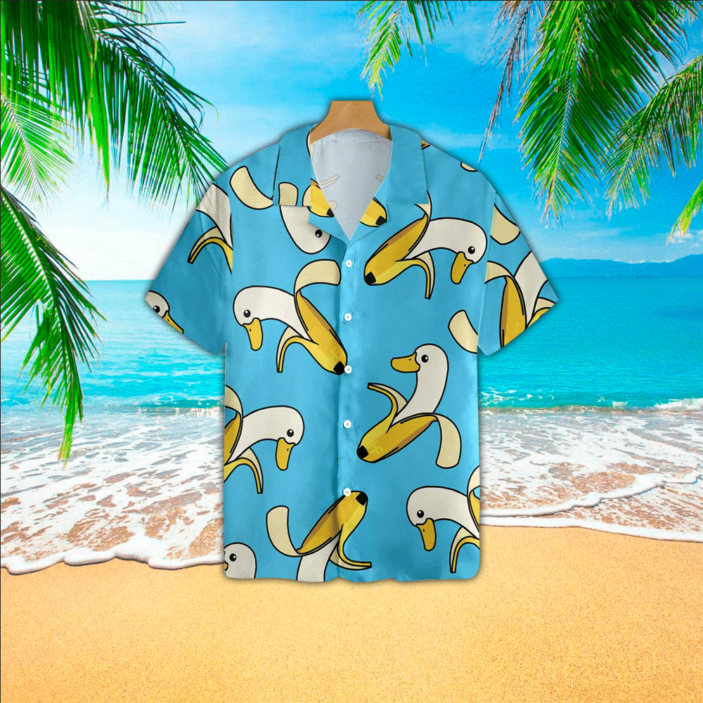 Banana Mens Hawaiian Shirt Banana Button Up Shirt for Men and Women