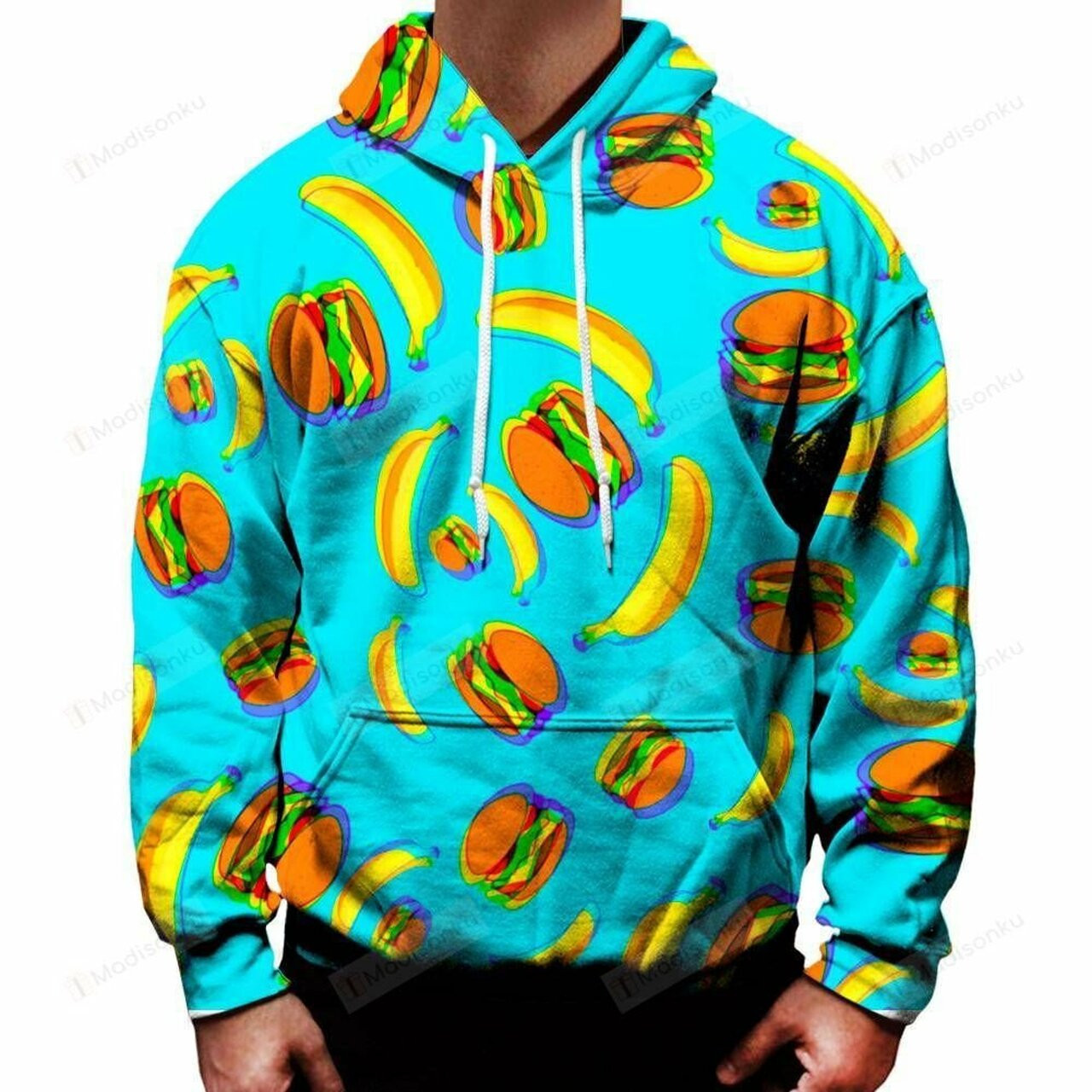 Bananas And Burgers For Unisex 3d All Over Print Hoodie