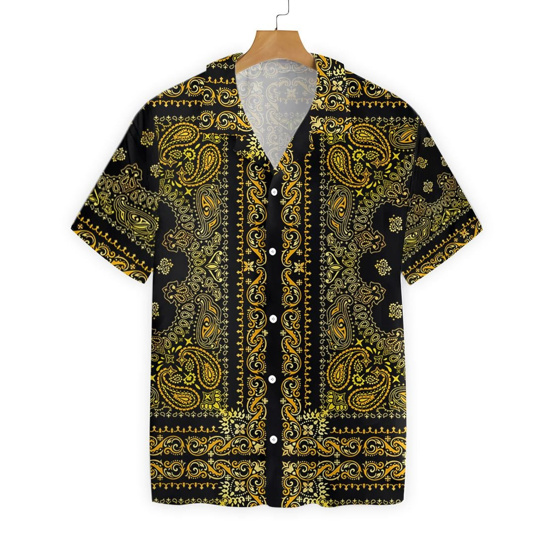 Barber Bandana Style Gold Hawaiian Shirt