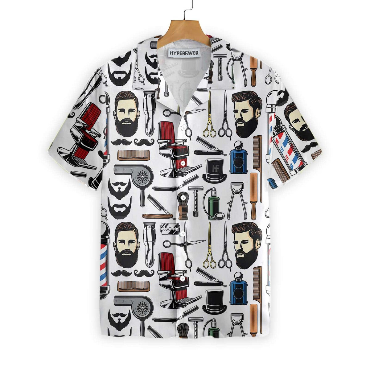 Barbershop Haircut  Shave Tools Hawaiian Shirt