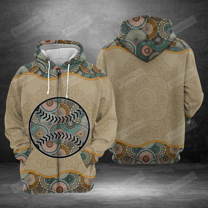 Baseball Mandala 3D All Over Print Hoodie