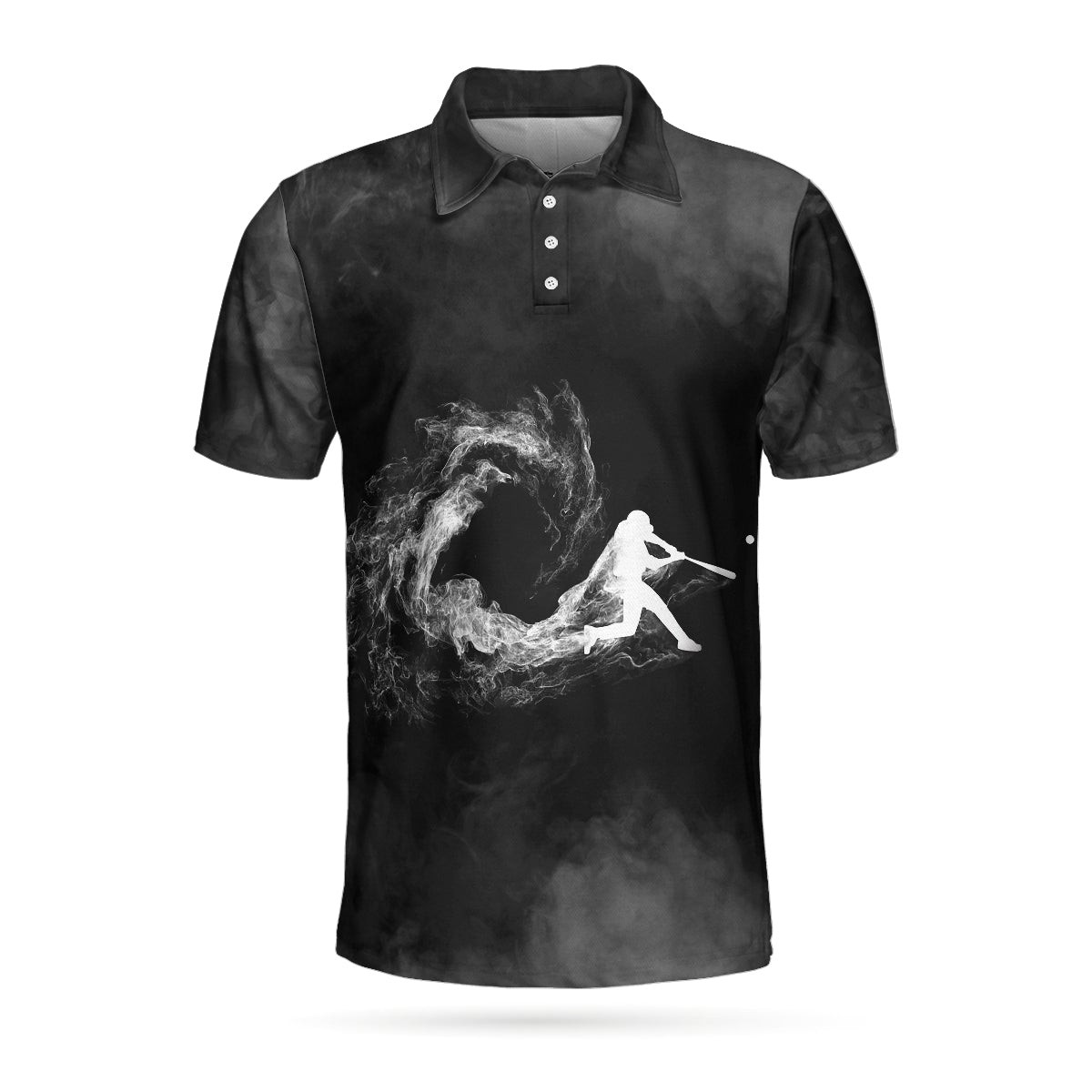 Baseball On Smoke Black Theme Polo Shirt Smoke Baseball Striker Player Polo Shirt Best Baseball Shirt For Men