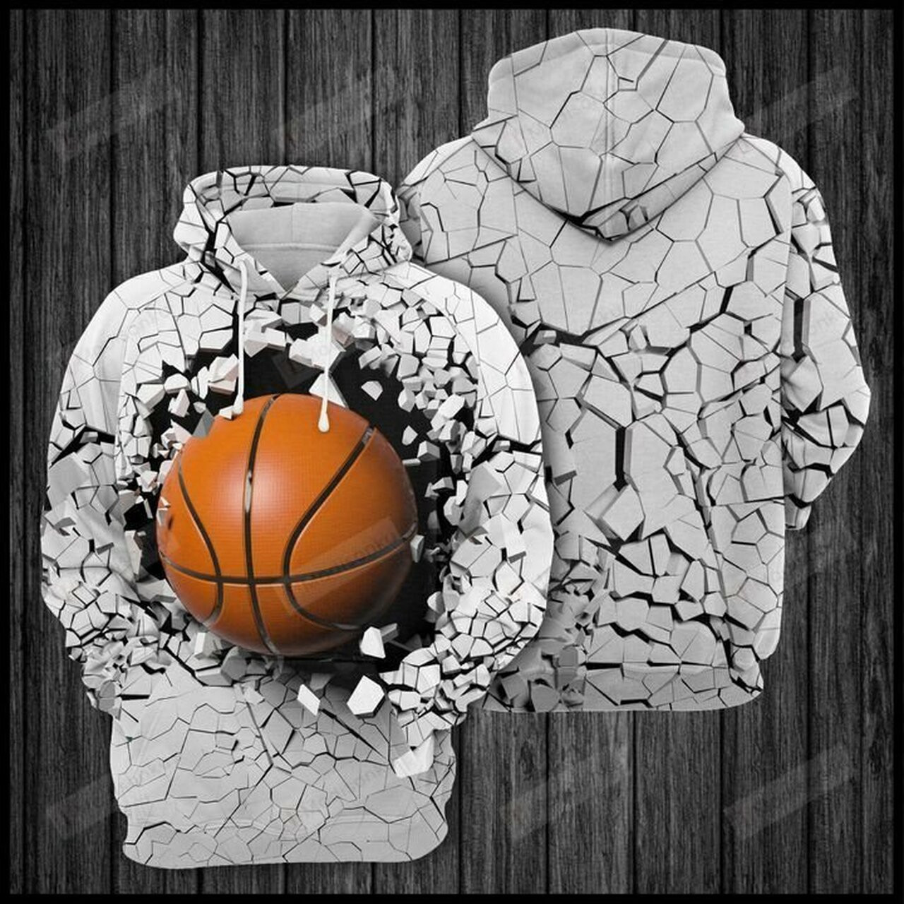 Basketball Breaking Through Wall 3d All Over Print Hoodie