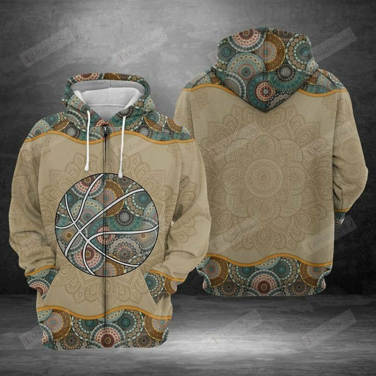 Basketball Mandala 3d All Over Print Hoodie, Zip-up Hoodie