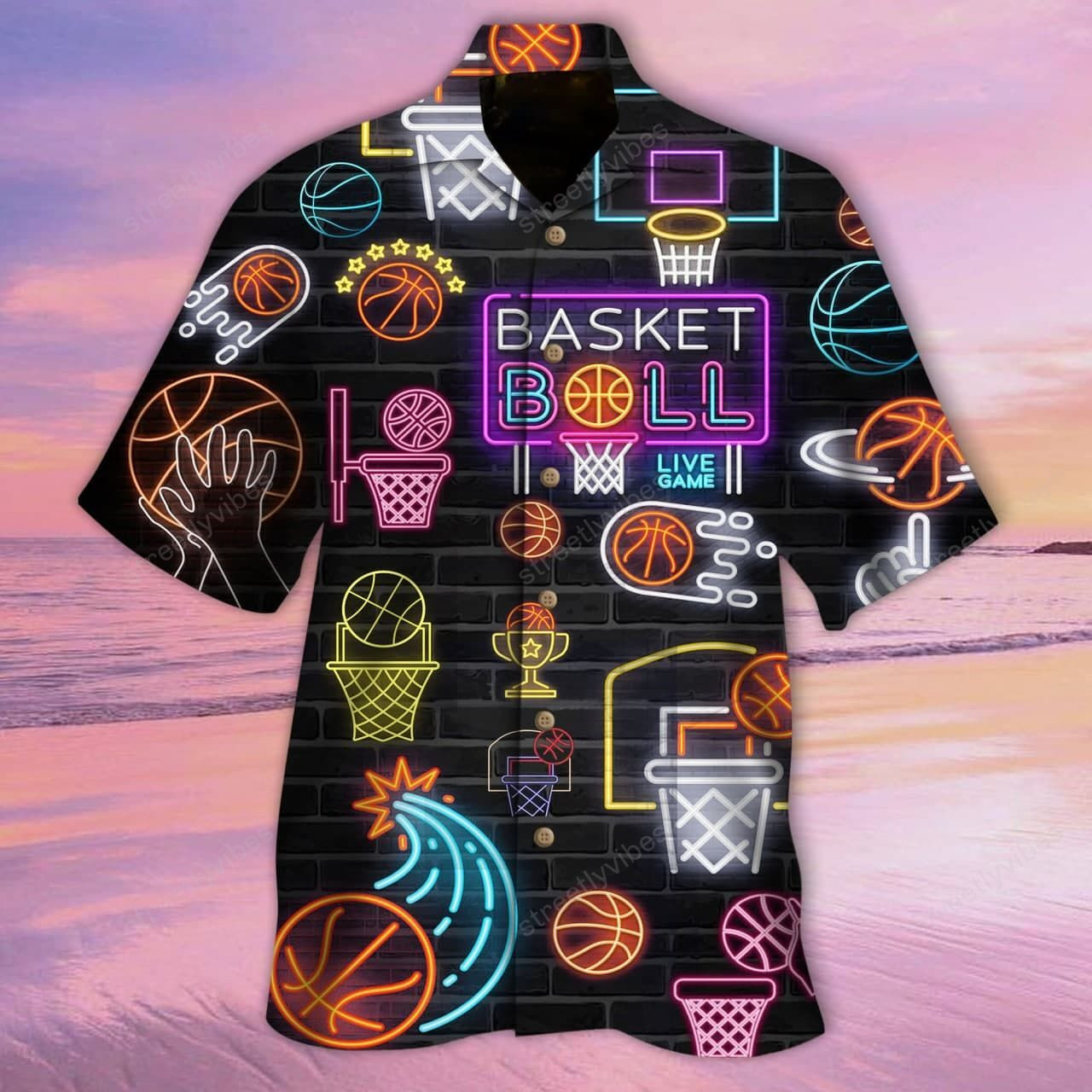 Basketball Neon Hawaiian Shirt Hawaiian Shirt For Men