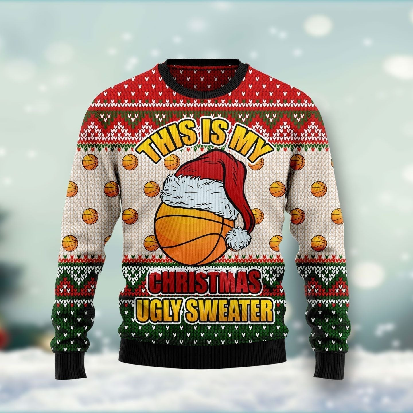 Basketball Ugly Christmas Sweater Ugly Sweater For Men Women
