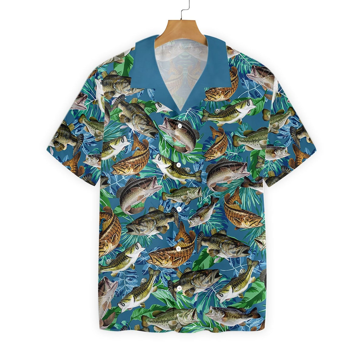 Bass Fish Seamless Pattern Fishing Hawaiian Shirt