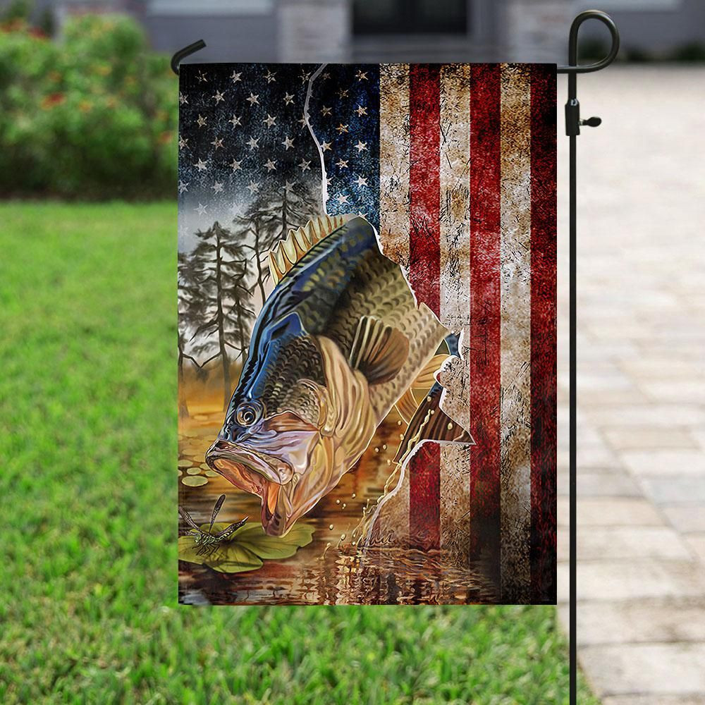 Bass Fishing America  Garden Flag House Flag