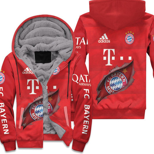 Bayern Munich Jersey Logo Ripped For Fan 3D Fleece Hoodie