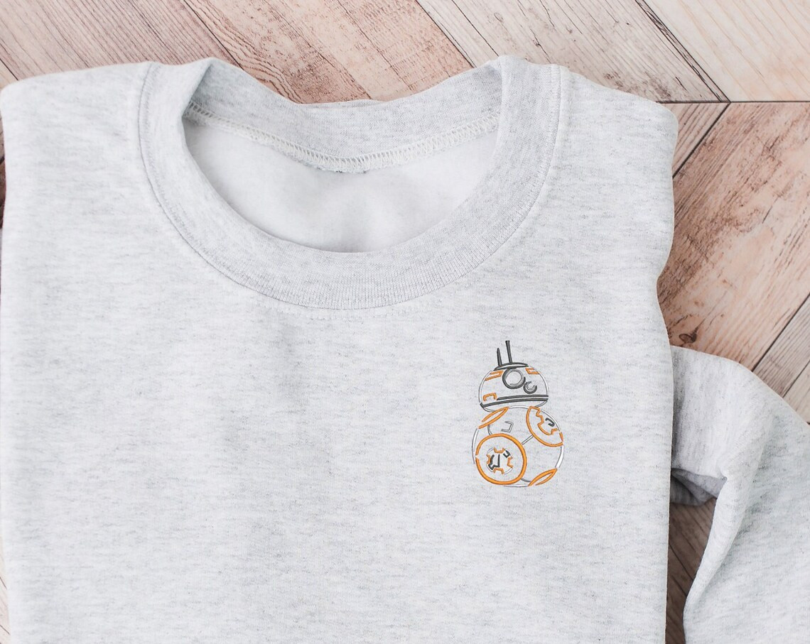 Bb8 Embroidered Crewneck Star Wars Embroidered Sweatshirt Jedi Crewneck Disney Sweatshirt Womens Disney Crewneck