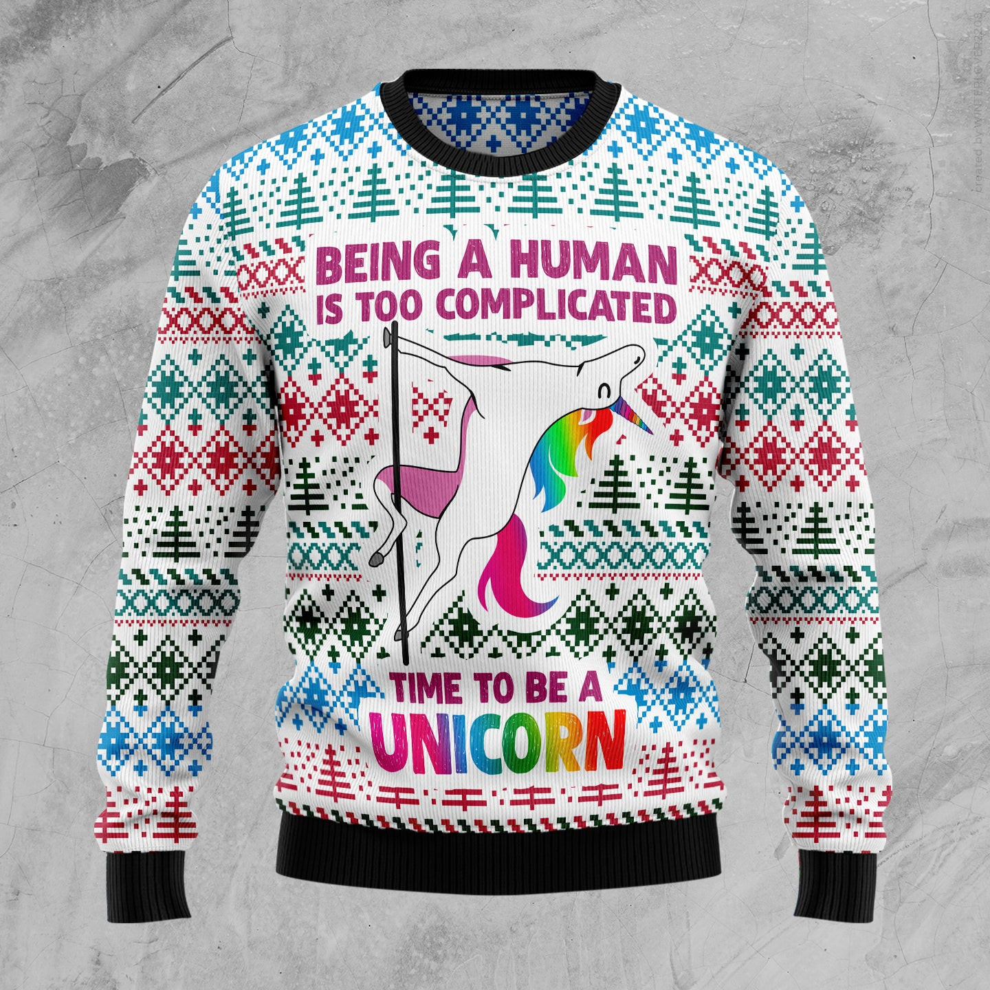 Be A Unicorn Ugly Christmas Sweater