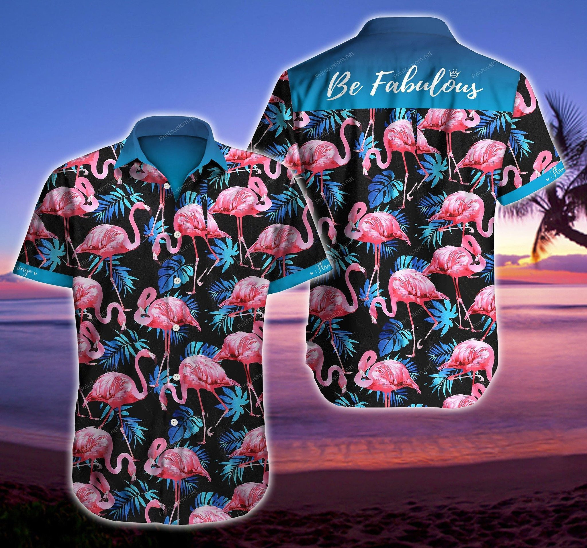 Be Fabulous Flamingo Hawaiian Shirt Summer Aloha Shirt