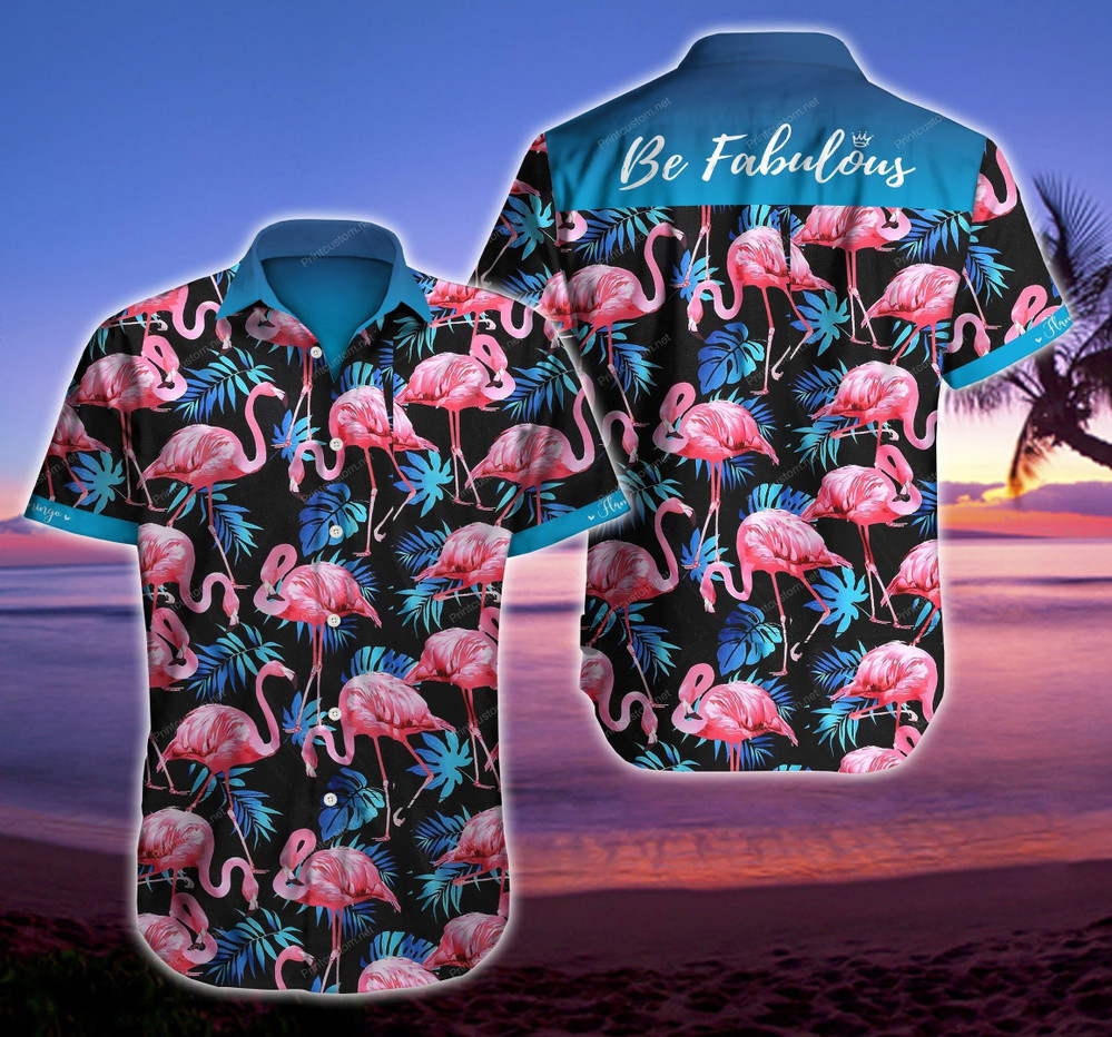 Be Fabulous Flamingo Hawaiian Shirt for Men and Women