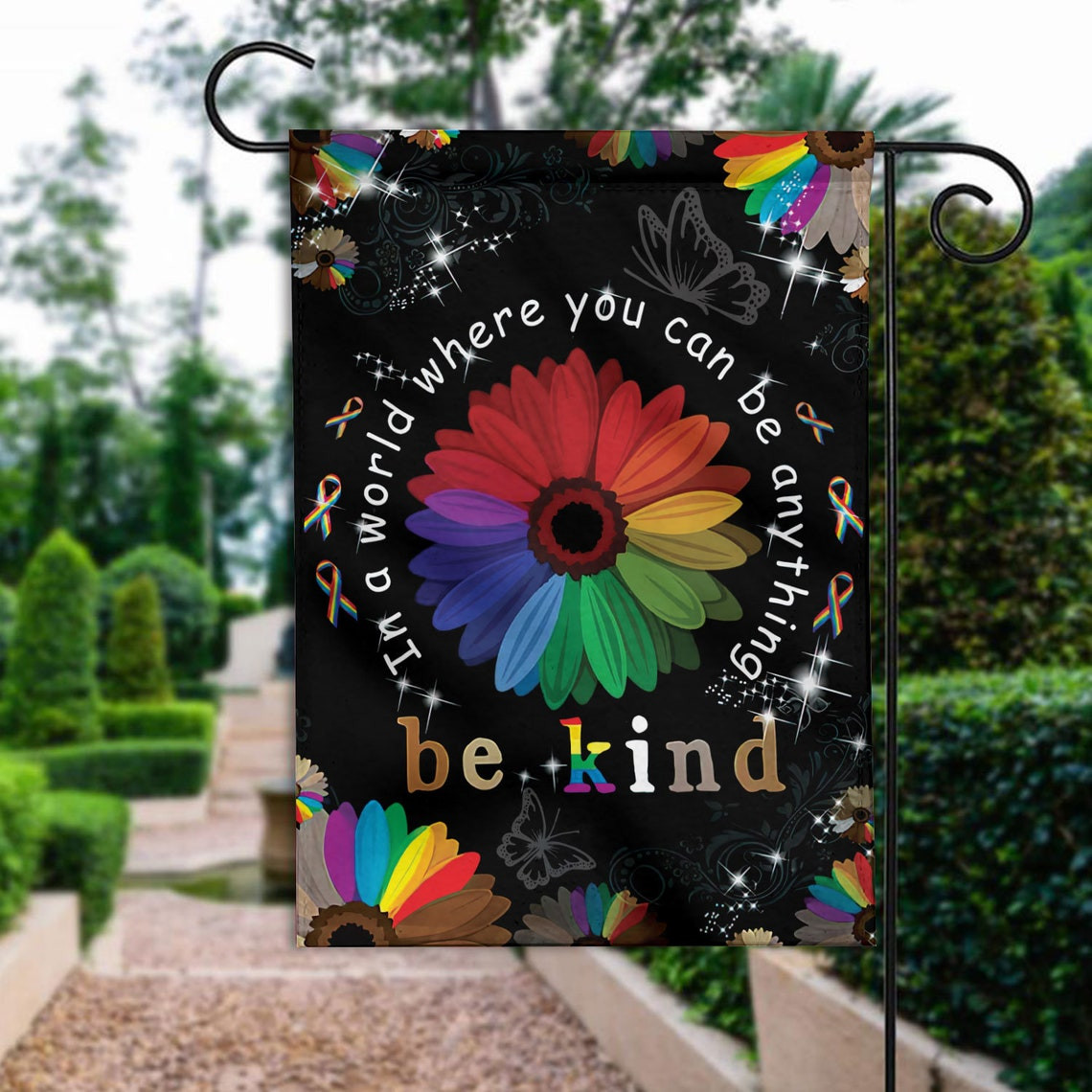 Be Kind Flag LGBT Flag Hippie Soul Flag Love Peace Sunflowers Flag Outdoor Decor Hippie Style American Flag Hippie Hippie Peace