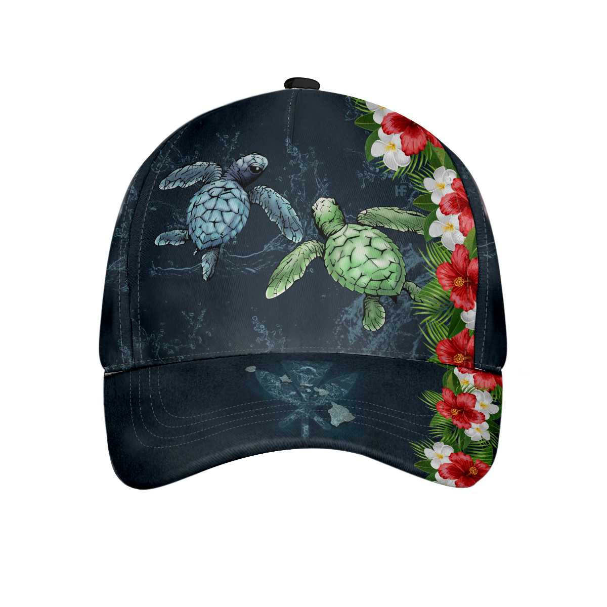 Beach Sea Turtle Couple Flower Cap