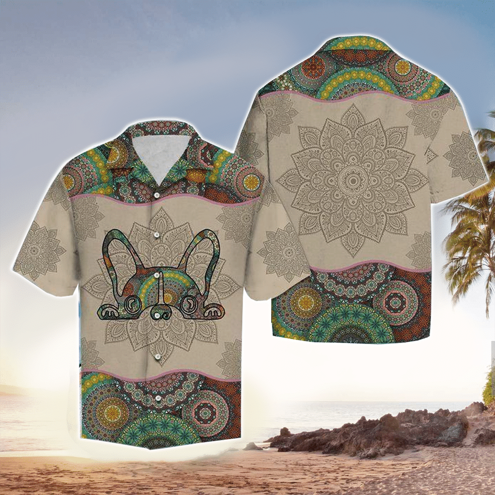 Beach Shirt Find French Bulldog Mandala Hawaiian Shirt for Men and Women