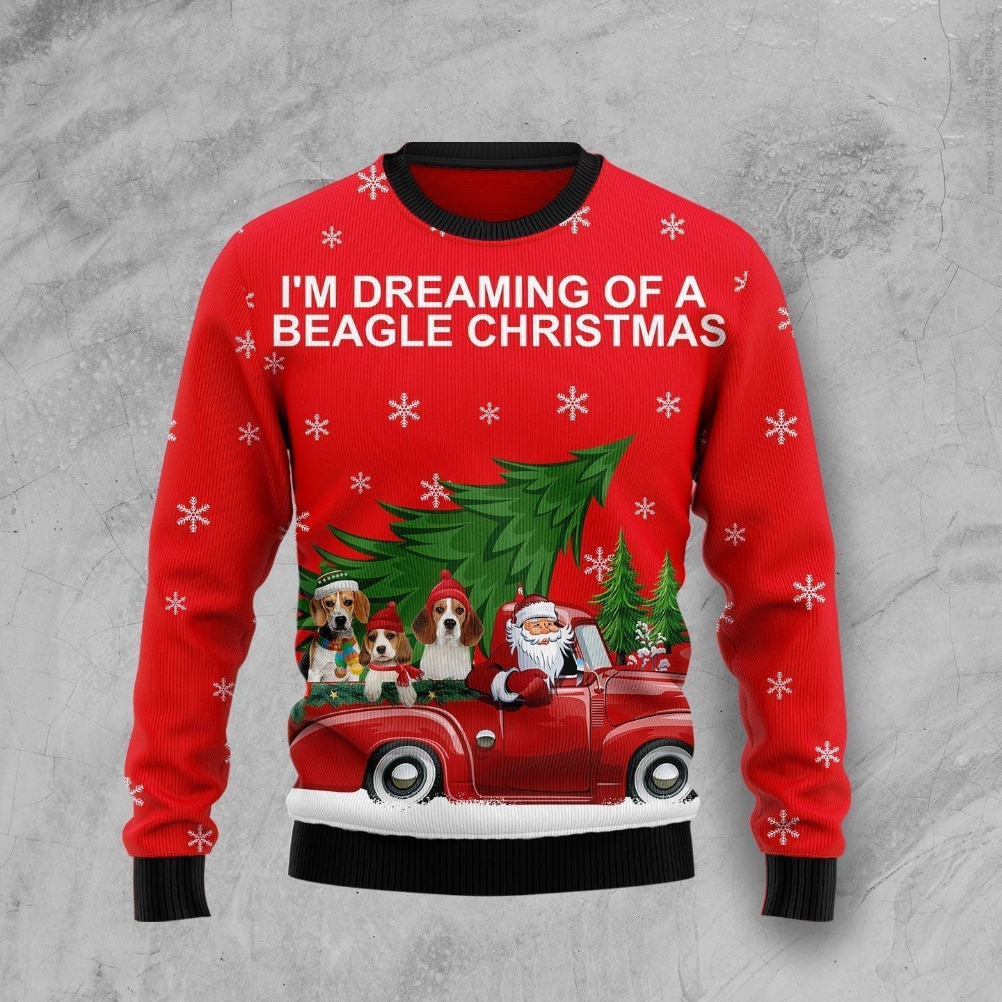 Beagle And Red Truck Ugly Christmas Sweater Ugly Sweater For Men Women