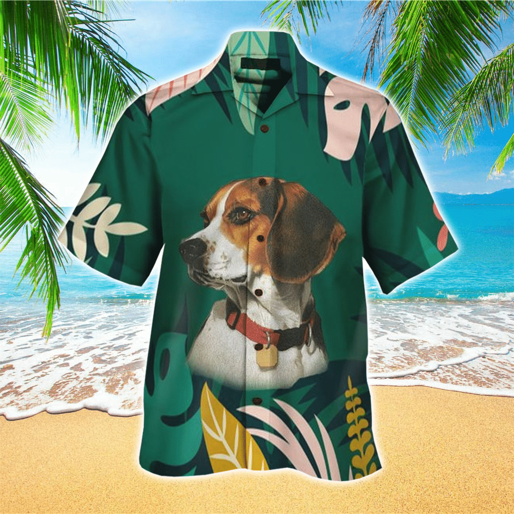 Beagle Apparel Beagle Hawaiian Button Up Shirt for Men and Women