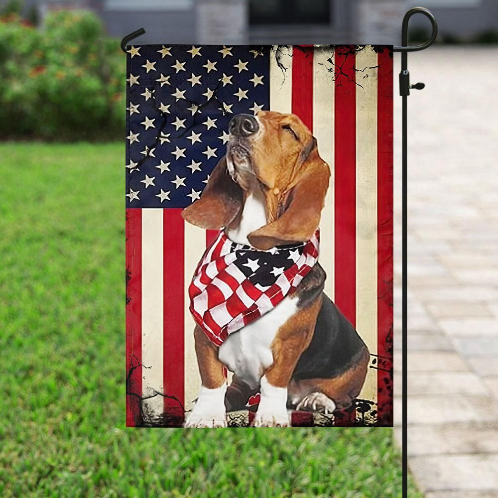 Beagle Happy 4th Of July American Us Flag  Garden Flag House Flag