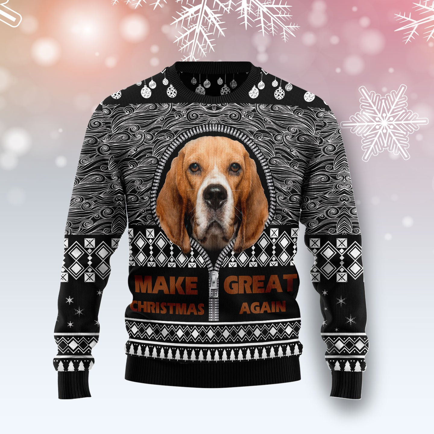 Beagle Make Christmas Great Again Ugly Christmas Sweater