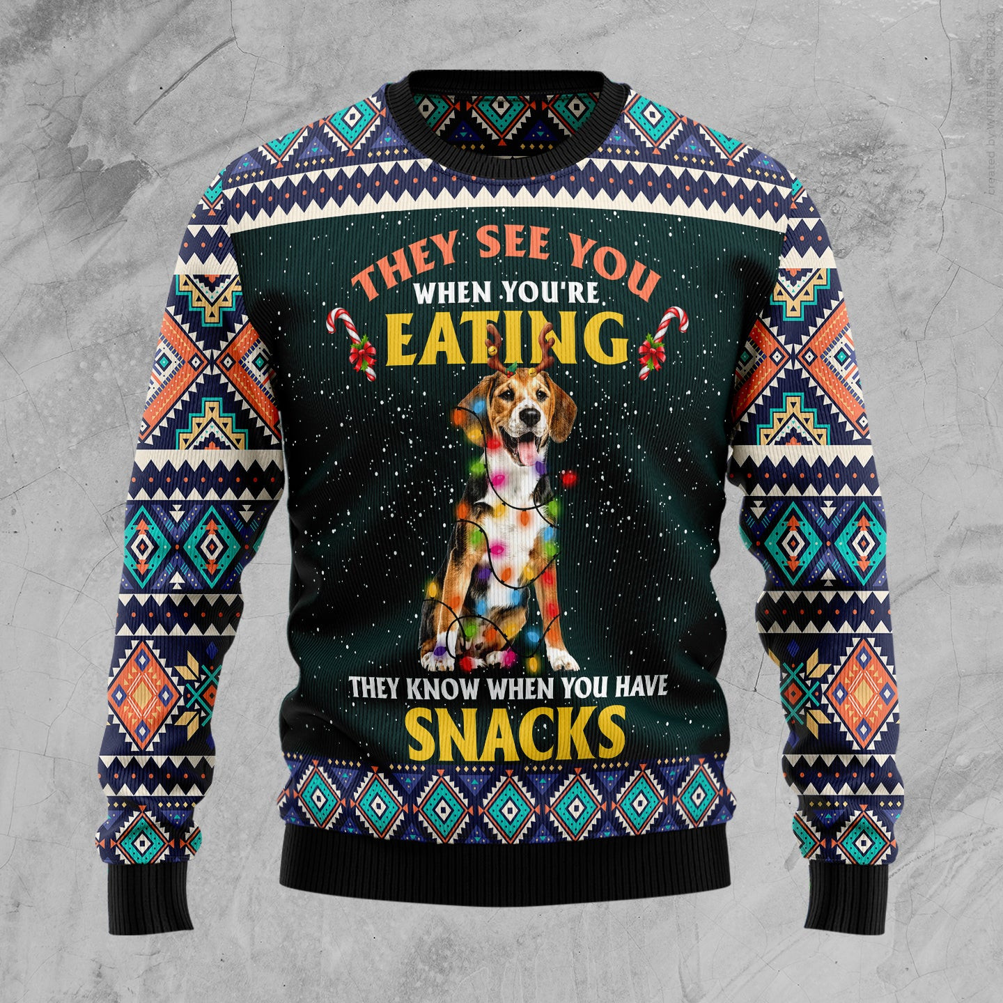 Beagle Snack Ugly Christmas Sweater