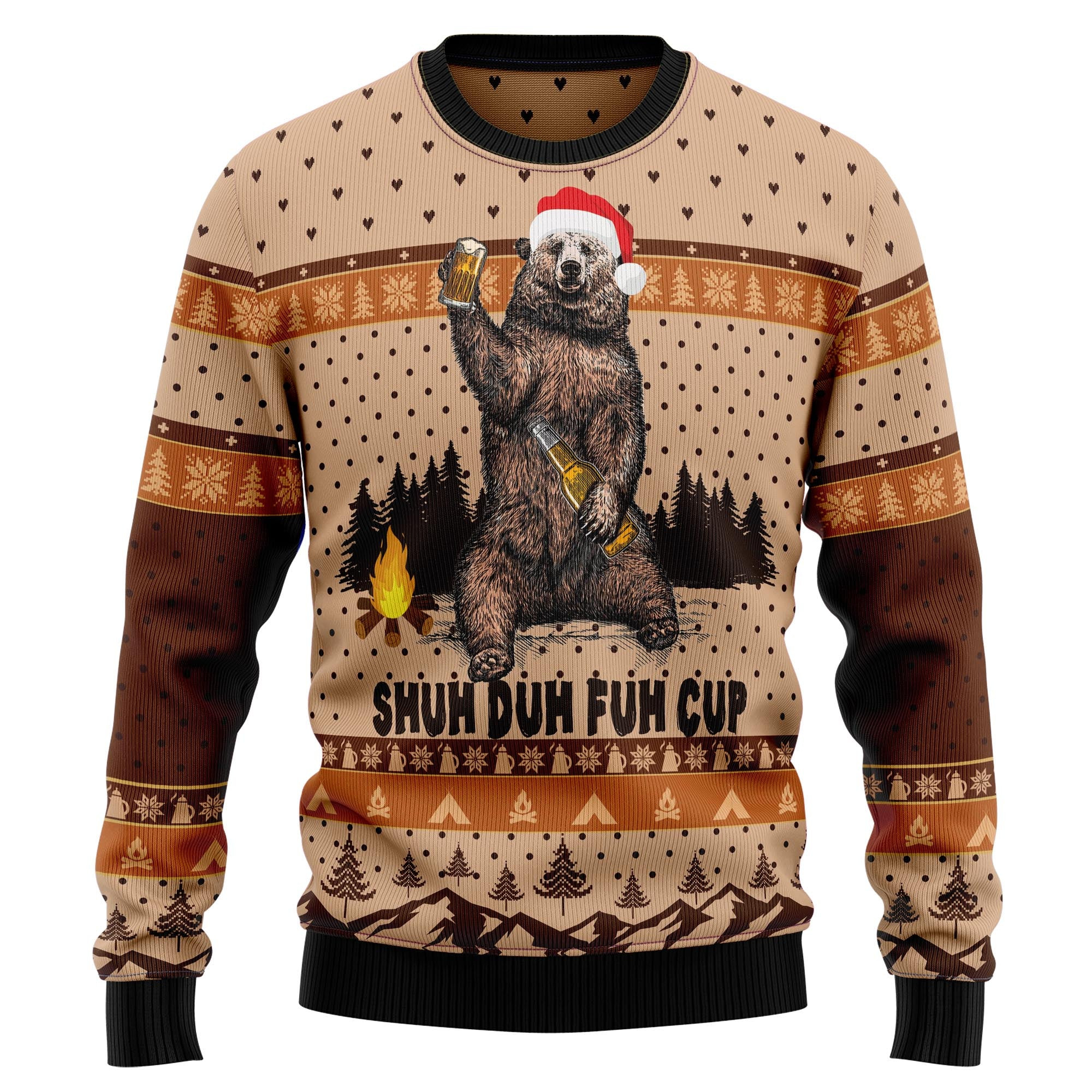 Bear Camping Christmas Ugly Christmas Sweater, Ugly Sweater For Men Women, Holiday Sweater