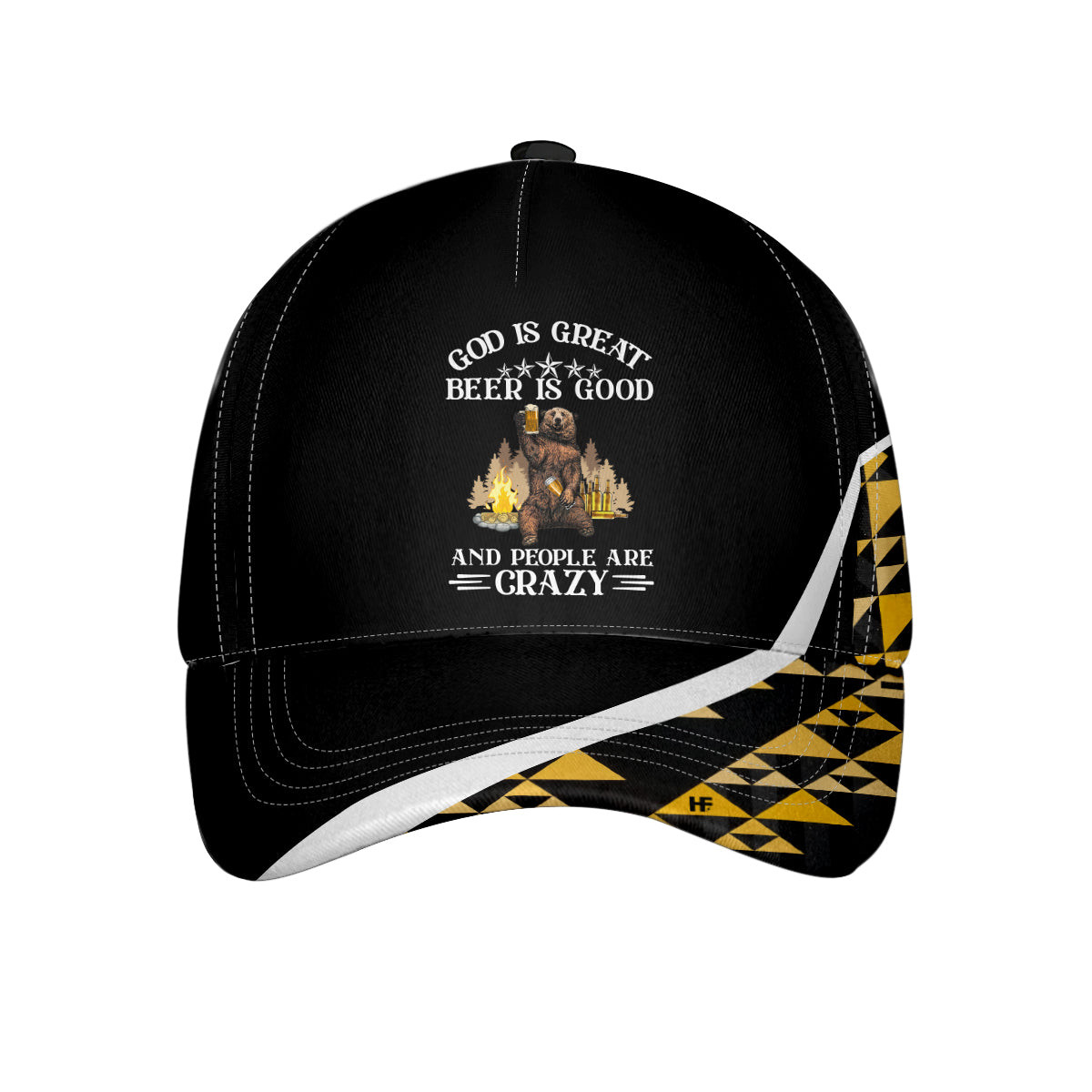 Bear Camping Classic Cap Funny Drinking And Camping Baseball Cap