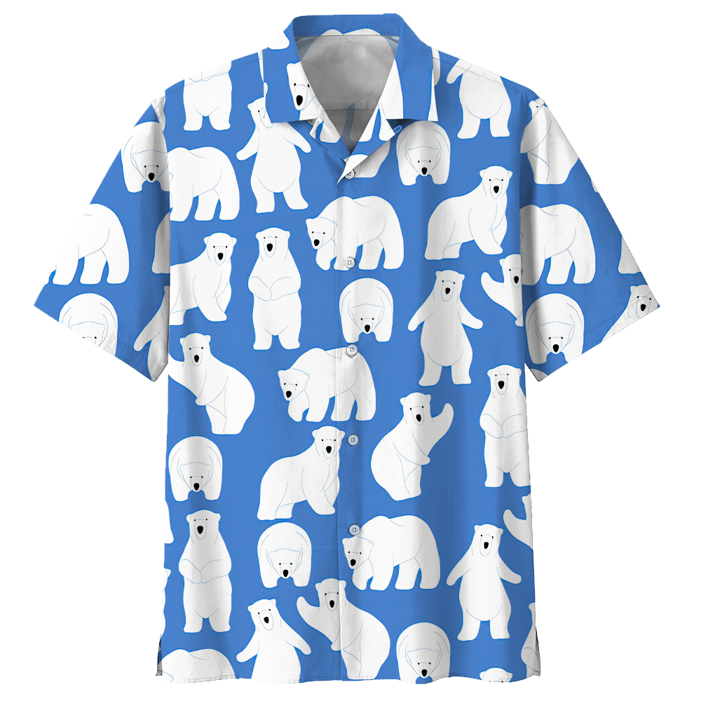 Bear Hawaiian Shirt Colorful Short Sleeve Summer Beach Casual Shirt For Men And Women