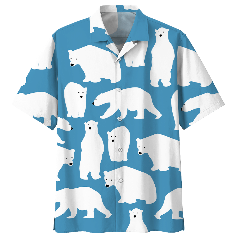 Bear Hawaiian Shirt Colorful Short Sleeve Summer Beach Casual Shirt For Men And Women