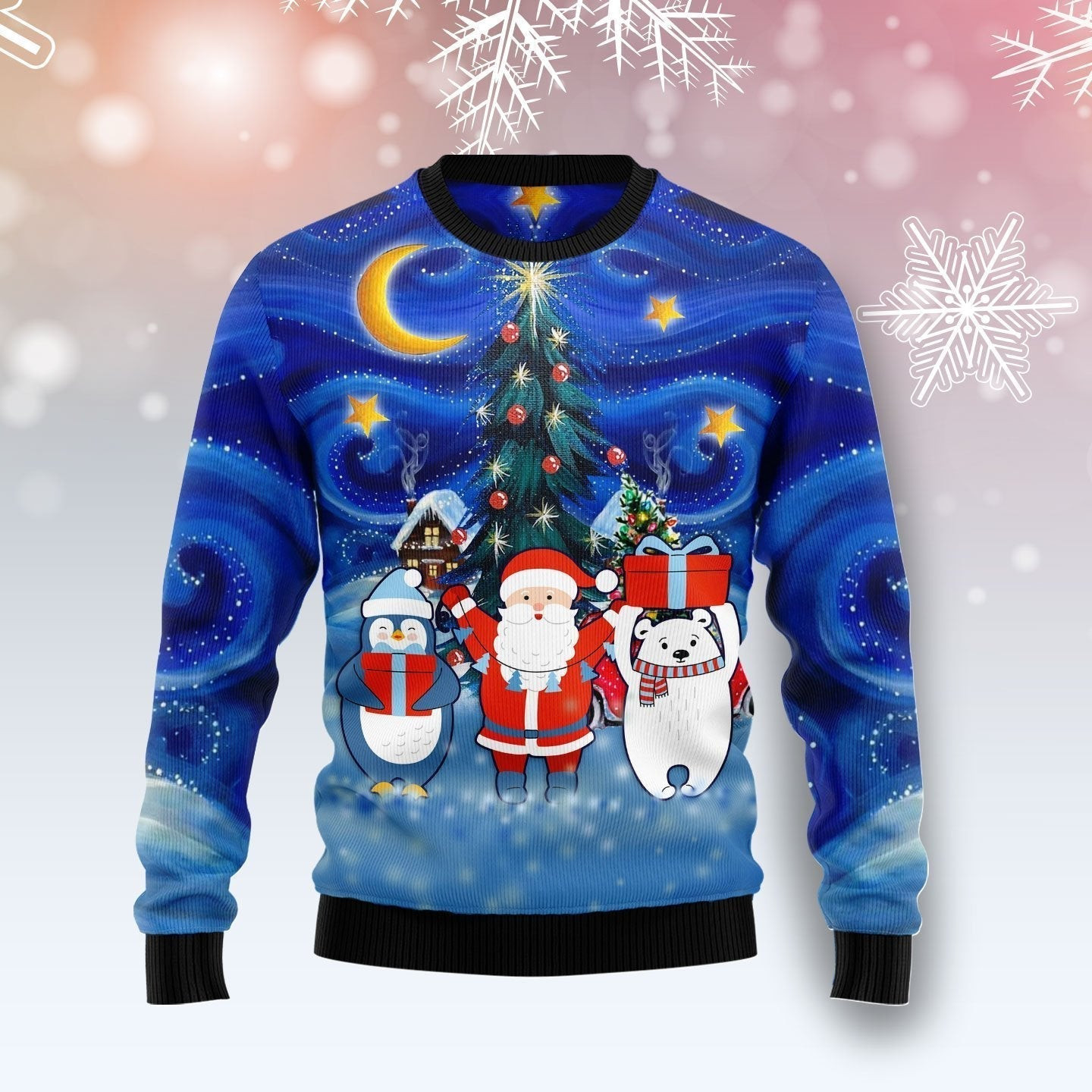 Bear Santa Penguin Ugly Christmas Sweater Ugly Sweater For Men Women