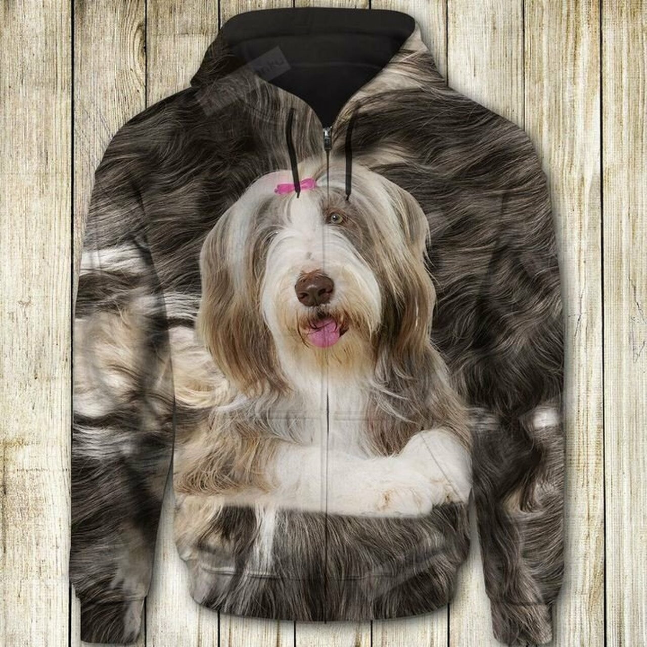 Bearded Collie Cute Face 3d All Over Print Hoodie