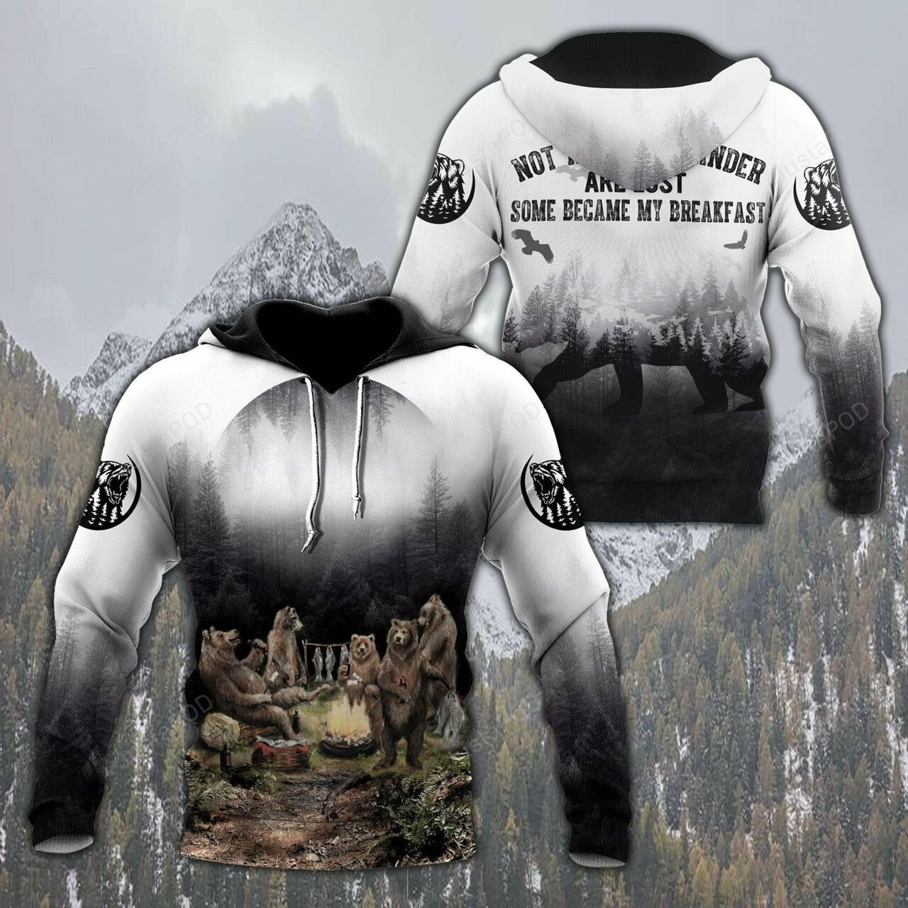 Bears Camping Not All Who Wander Are Lost 3d All Print Hoodie