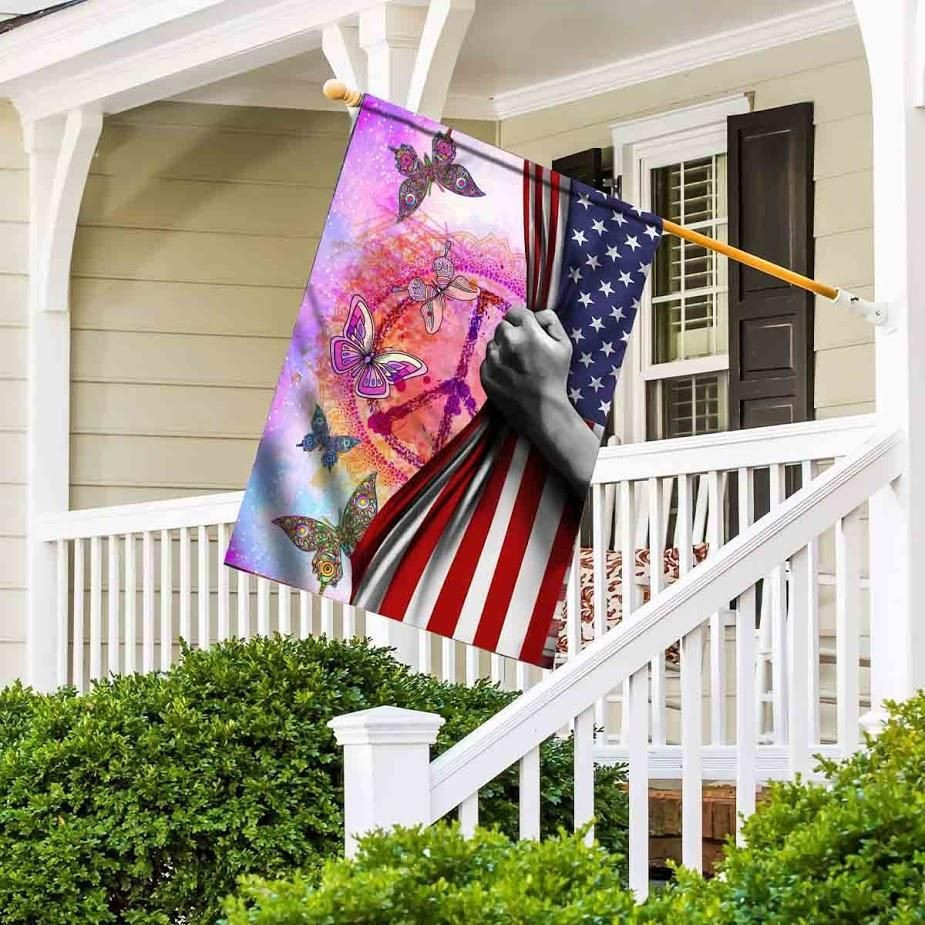 Beautiful Butterfly Flag Hippy ate American Independence Day Us Garden Flag House Flag