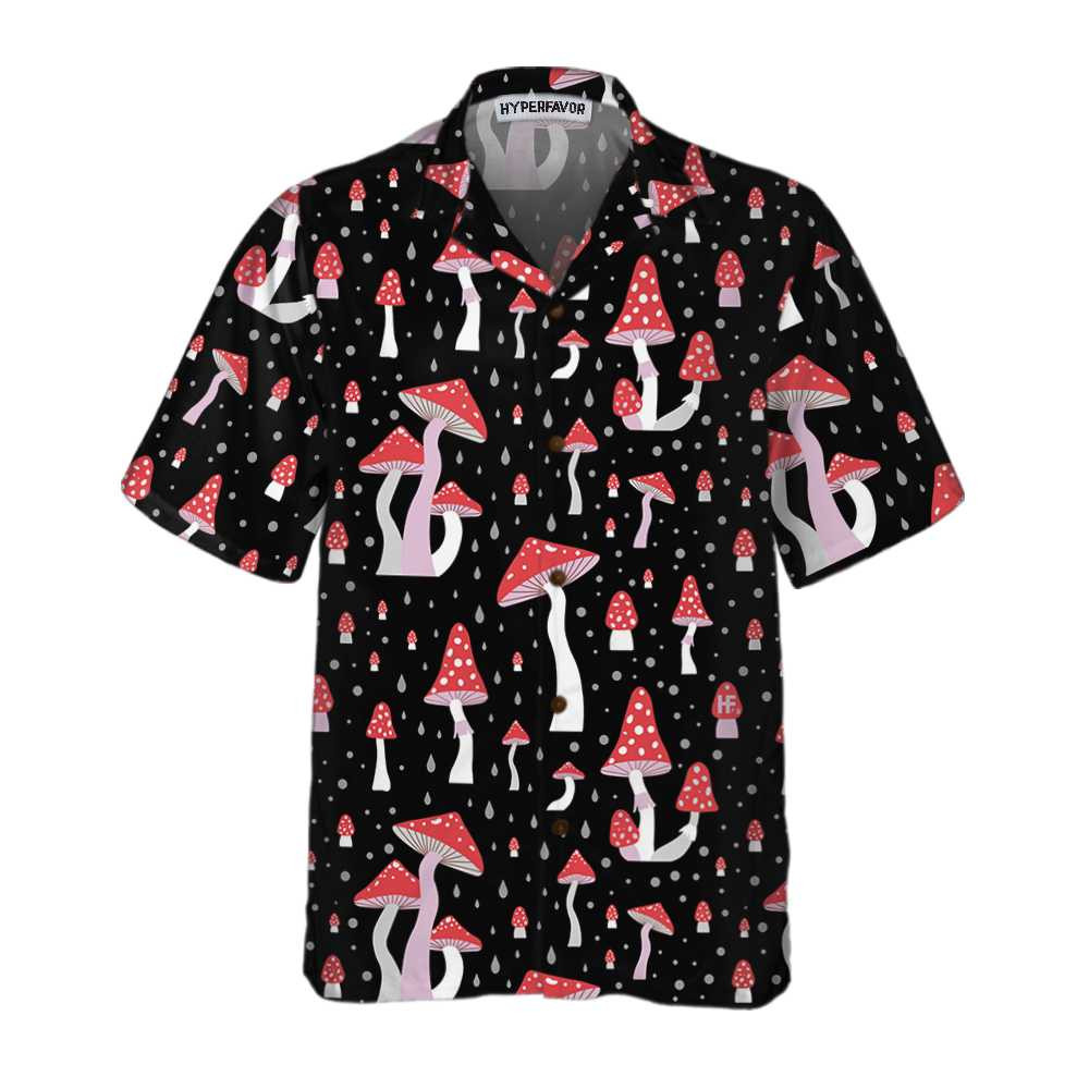 Beautiful Mushroom Hawaiian Shirt Unique Mushroom Shirt Mushroom Print Shirt