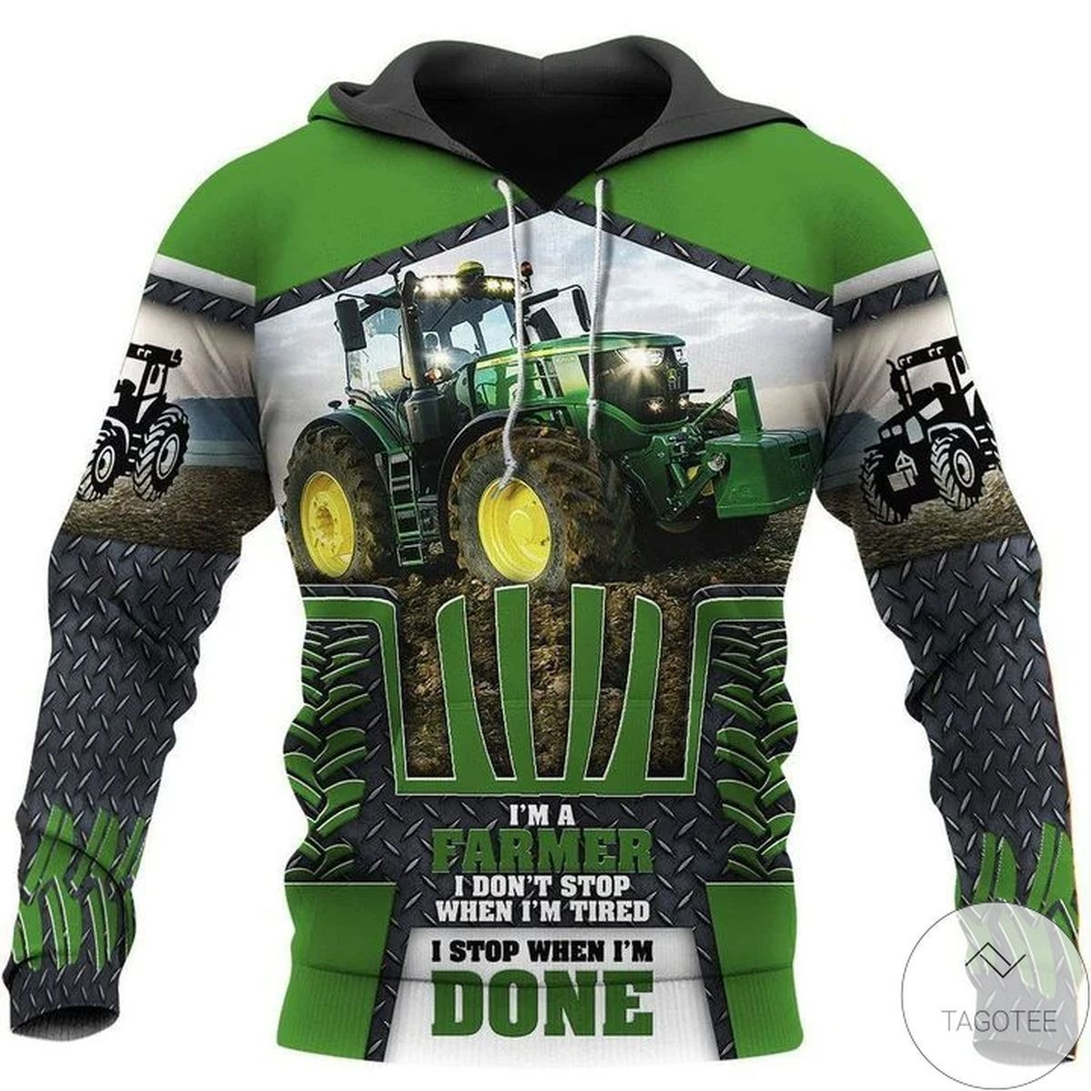 Beautiful Tractor I'm A Farmer I Don't Stop When I'm Tired 3D All Over Print Hoodie