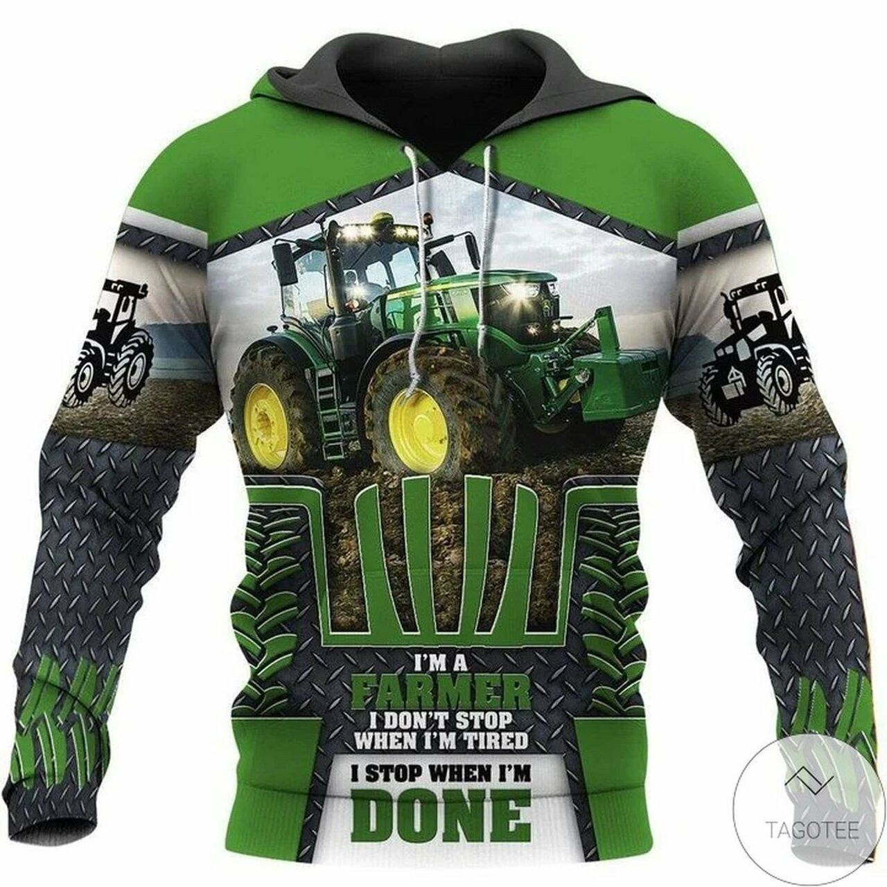 Beautiful Tractor Im A Farmer I Dont Stop When Im Tired 3d All Over Print Hoodie