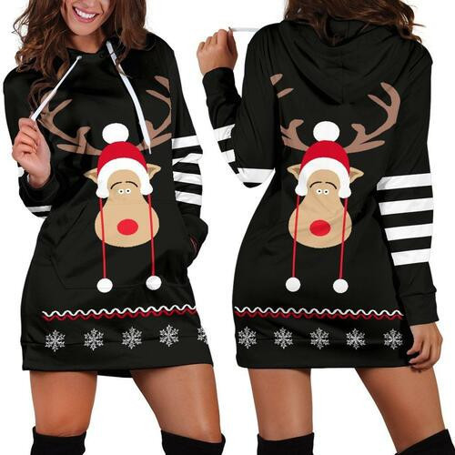 Beautiful Ugly Christmas Hoodie Dress Sweater Dress Sweatshirt Dress 3d All Over Print For Women Hoodie