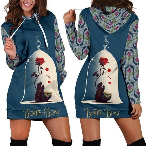 Beauty And The Beast Hoodie Dress Sweater Dress Sweatshirt Dress 3d All Over Print For Women Hoodie