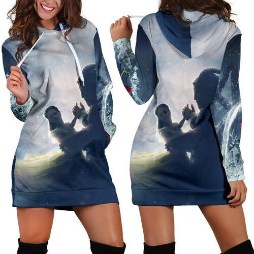 Beauty And The Beast Hoodie Dress Sweater Dress Sweatshirt Dress 3d All Over Print For Women Hoodie