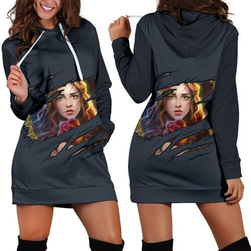 Beauty And The Beast Hoodie Dress Sweater Dress Sweatshirt Dress 3d All Over Print For Women Hoodie