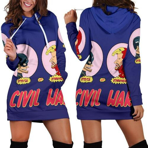 Beavis And Butt-head Hoodie Dress Sweater Dress Sweatshirt Dress 3d All Over Print For Women Hoodie