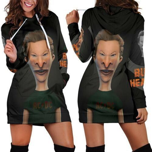 Beavis And Butt-head Hoodie Dress Sweater Dress Sweatshirt Dress 3d All Over Print For Women Hoodie