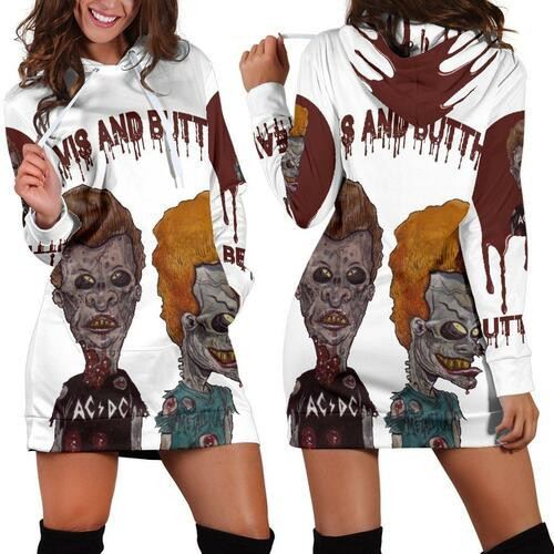 Beavis And Butt-head Hoodie Dress Sweater Dress Sweatshirt Dress 3d All Over Print For Women Hoodie