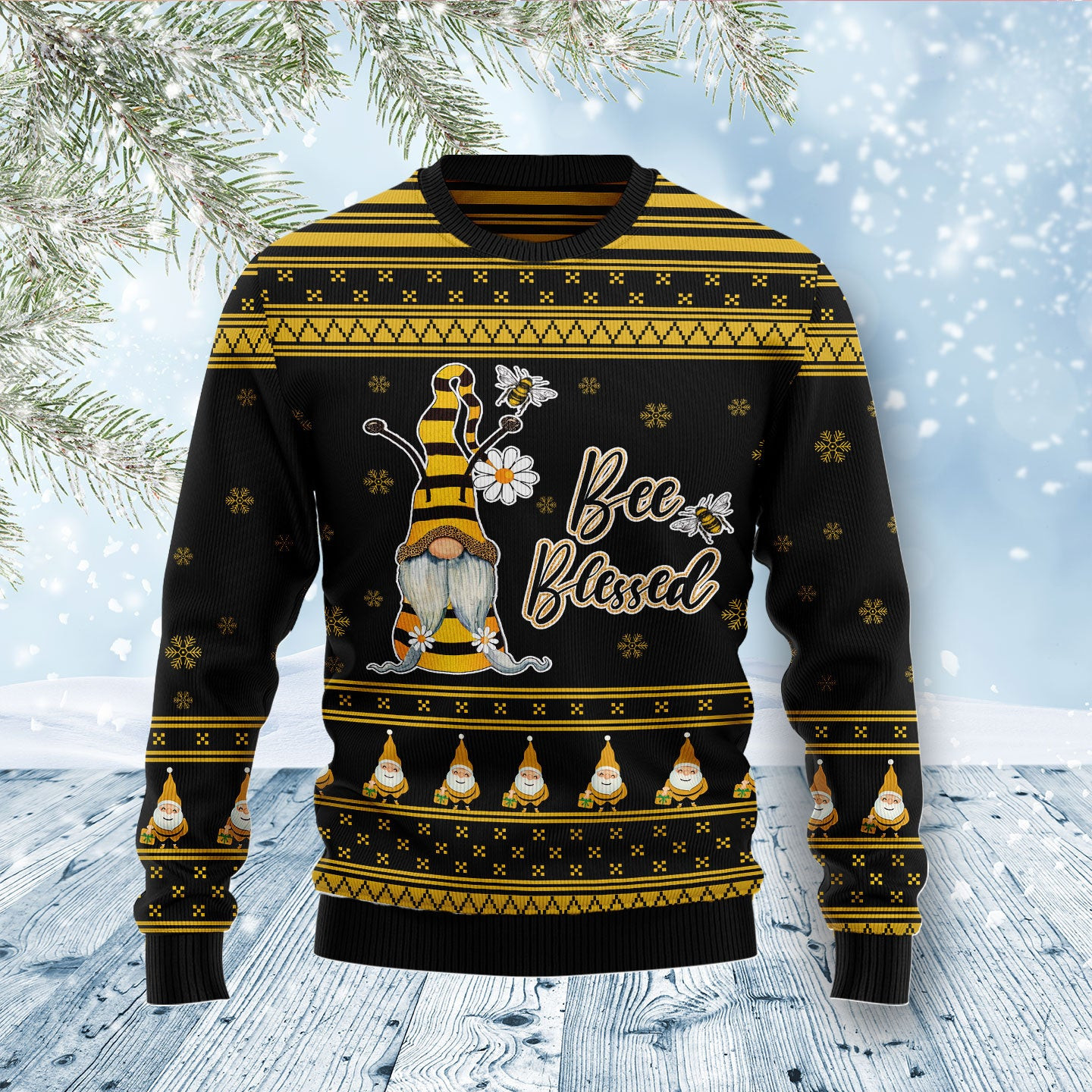 Bee Kind Gnome Ugly Christmas Sweater