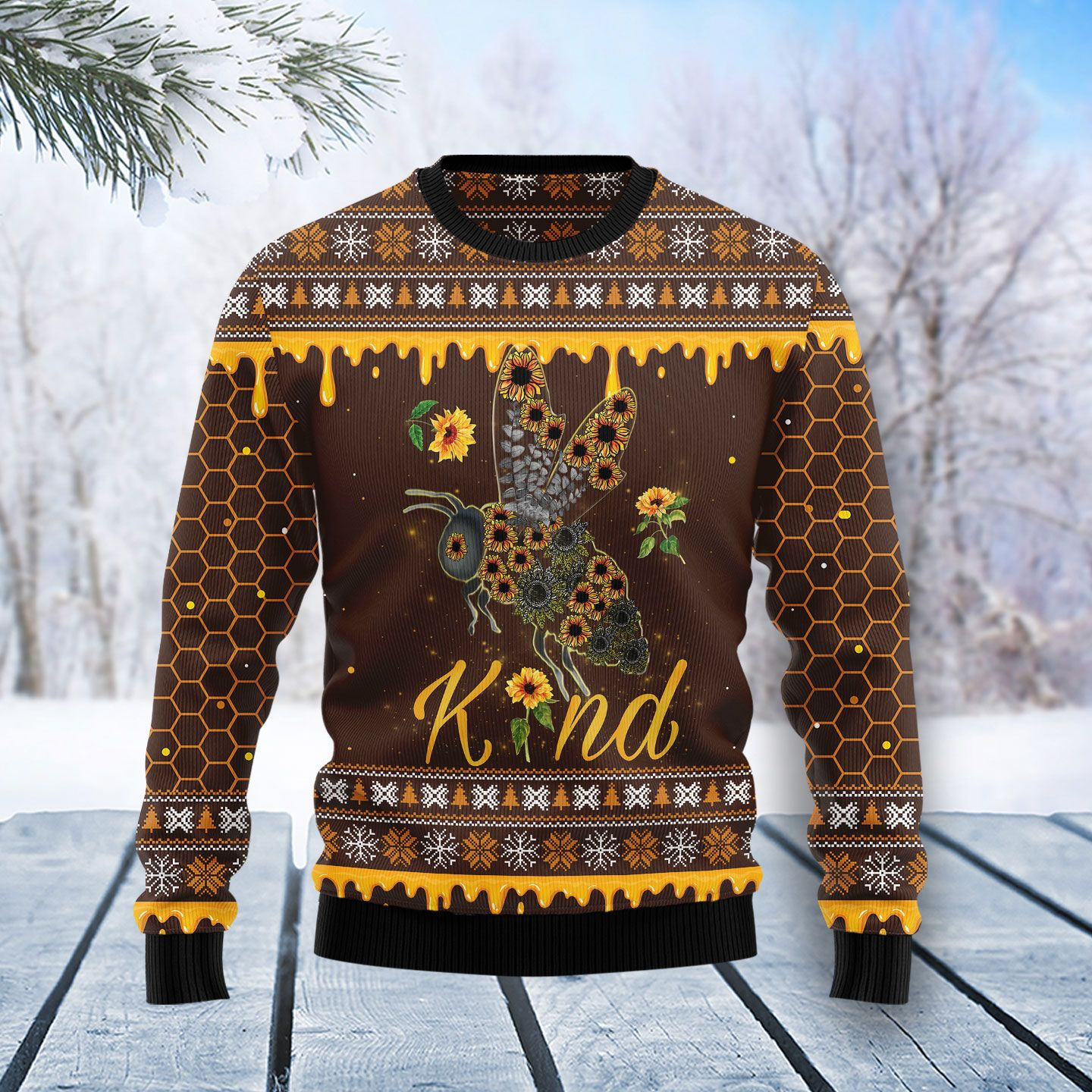 Bee Kind Sunflower Ugly Christmas Sweater Ugly Sweater For Men Women