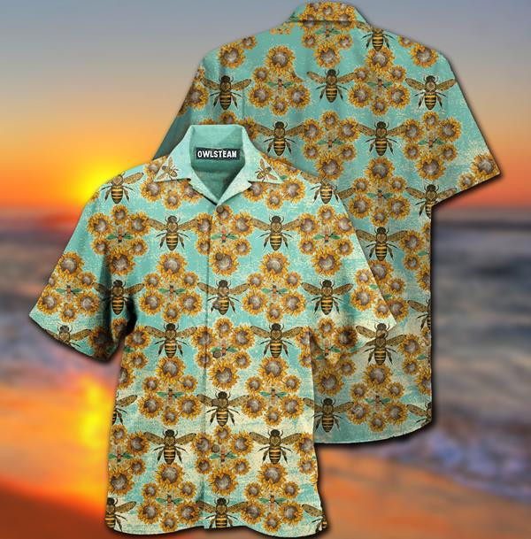 Bee Loves Sunflowers Limited Edition - Hawaiian Shirt Hawaiian Shirt For Men