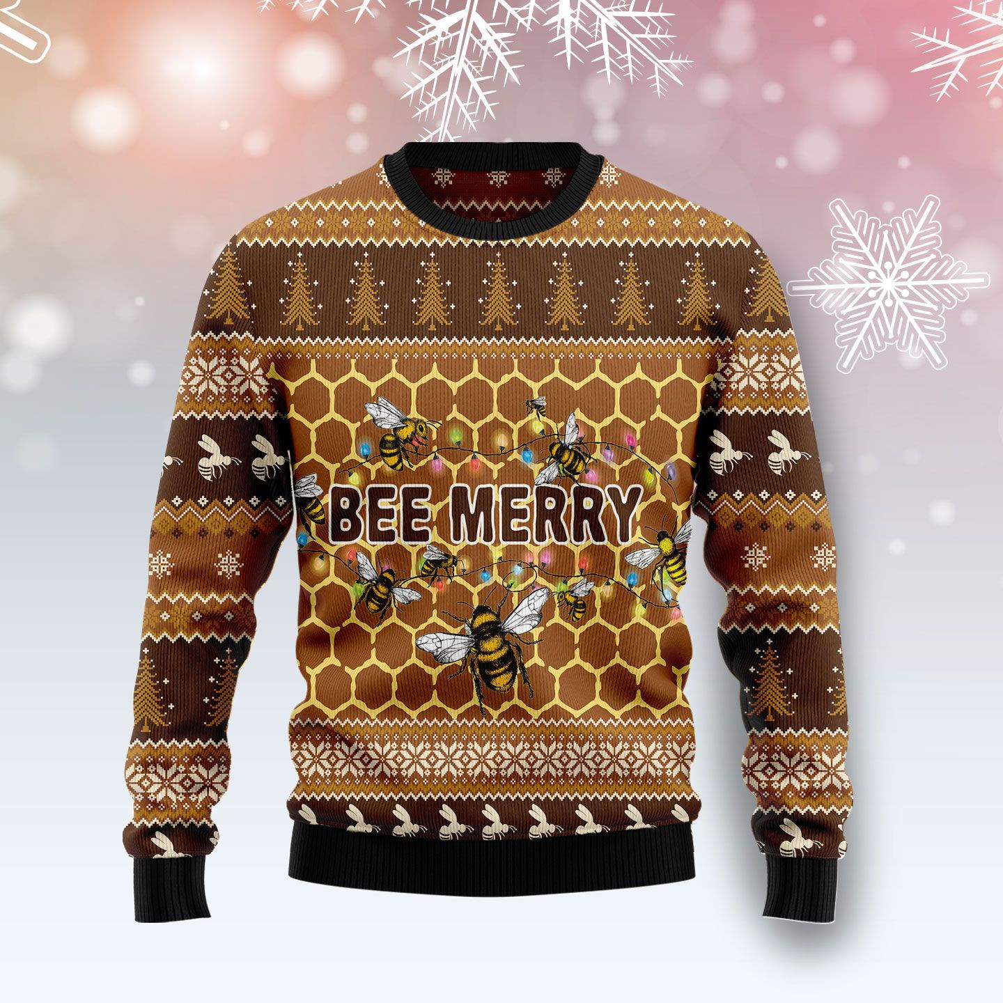 Bee Merry Ugly Christmas Sweater, Ugly Sweater For Men Women, Holiday Sweater