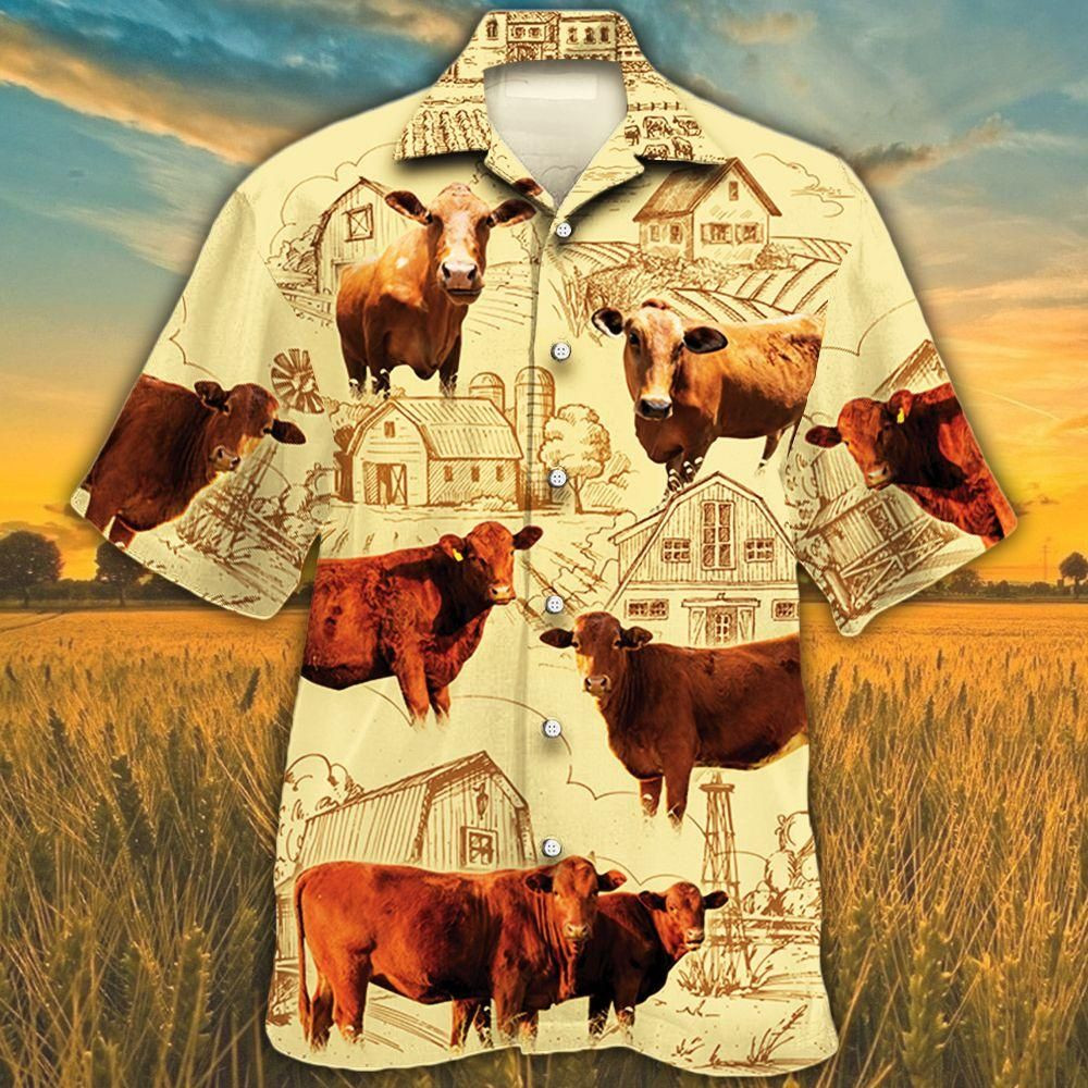 Beefmaster Cattle Lovers Farm Aloha Hawaiian Shirt Colorful Short Sleeve Summer Beach Casual Shirt For Men And Women