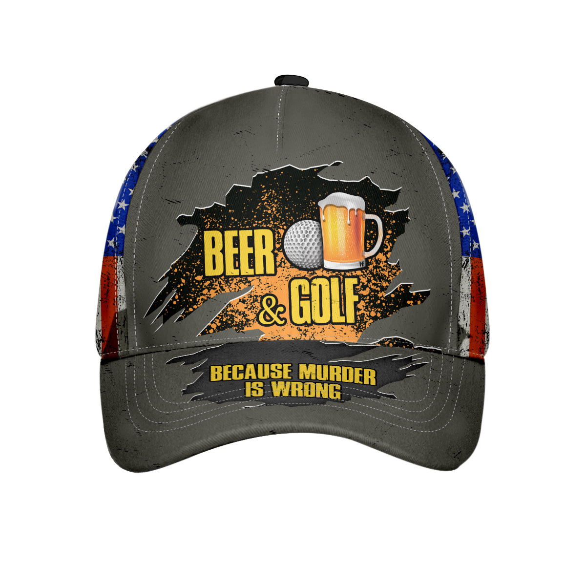 Beer And Golf Because Murder Is Wrong Classic Cap Beer Mug And Golf Ball Cap Best Gift For Golfers