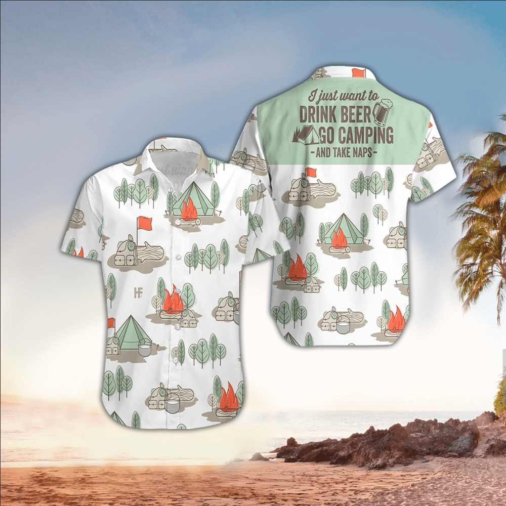 Beer Apparel Beer Hawaiian Button Up Shirt for Men and Women